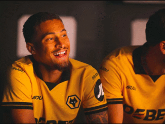 Wolves stars showcase the bold 2025/26 home kit during the official launch shoot