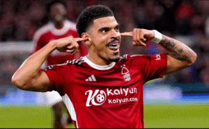 Gibbs-White celebrating Forest goal - The £60m man who fired Forest into Europe