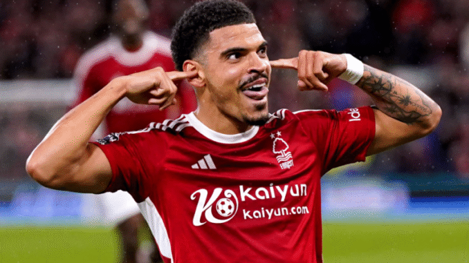 Gibbs-White celebrating Forest goal - The £60m man who fired Forest into Europe