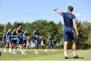 Leicester squad in training drills