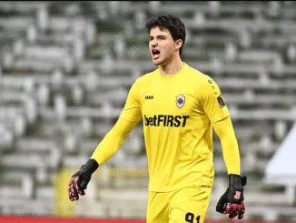 Senne Lammens in action for Royal Antwerp - Most sought-after goalkeeper at center of Premier League tug-of-war