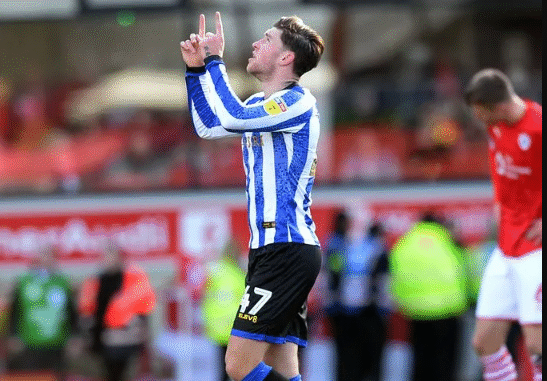 Windass celebrating his long-range goal vs Derby